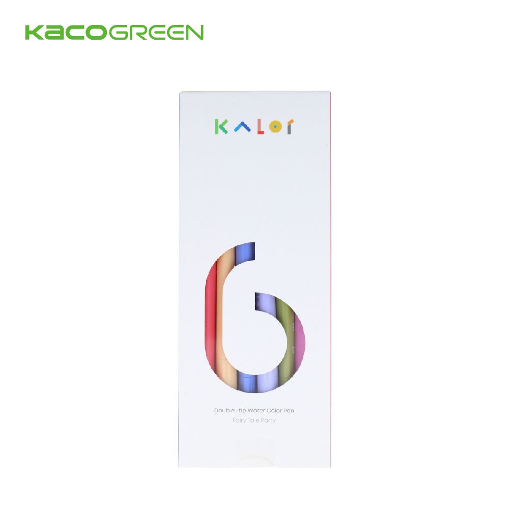 kaco - KALOR綺采6色可水洗雙頭柔繪筆-童話派對