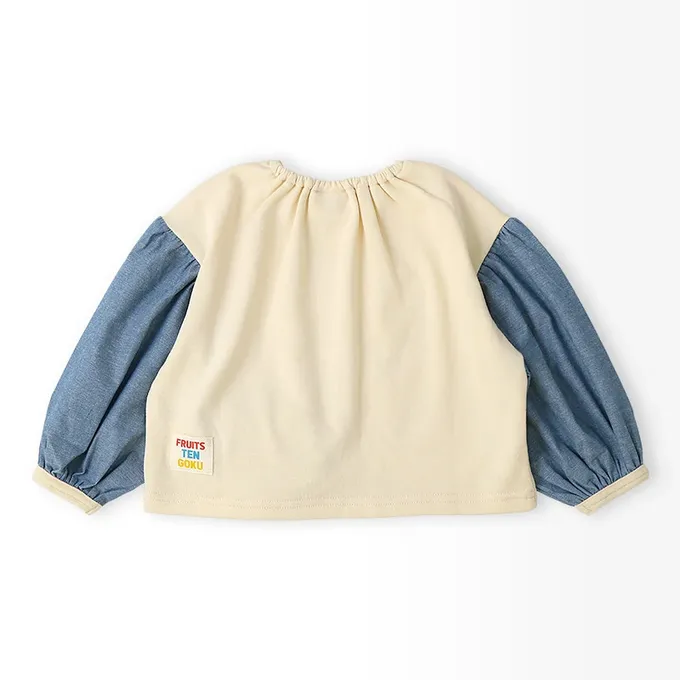 日本 ZOOLAND - 水果樂園 小包造型澎澎長袖上衣-蘋果-米杏