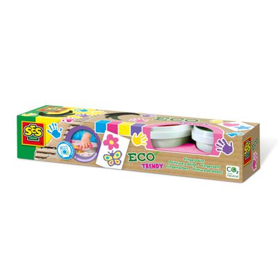 荷蘭SES Creative - 幼兒手指畫彩繪顏料組-ECO時髦顏料組4色