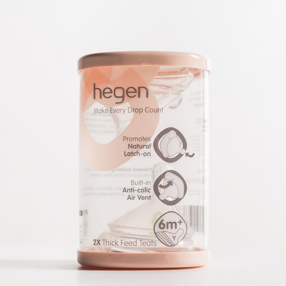 hegen - 防脹氣真實擬乳智慧奶嘴-Y型-(兩入組) - 適合濃稠副食品