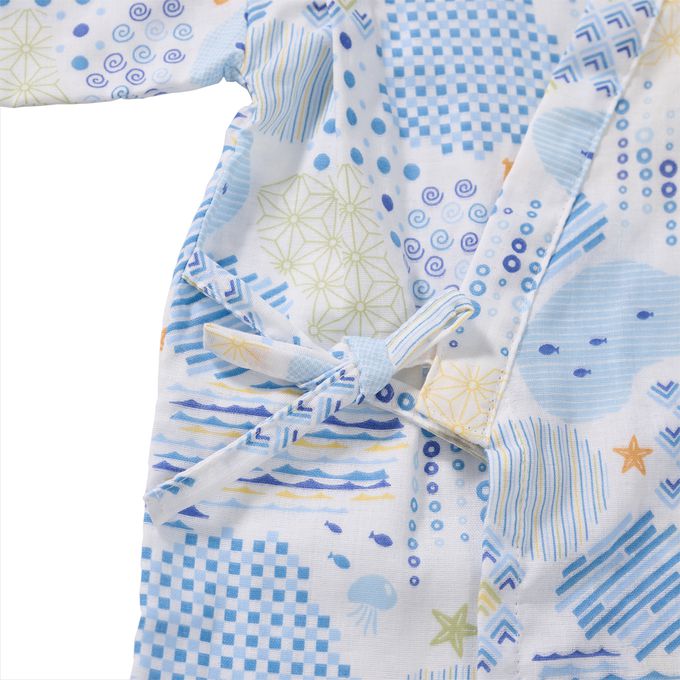 akachan honpo - 兩件式甚平-海-米白色