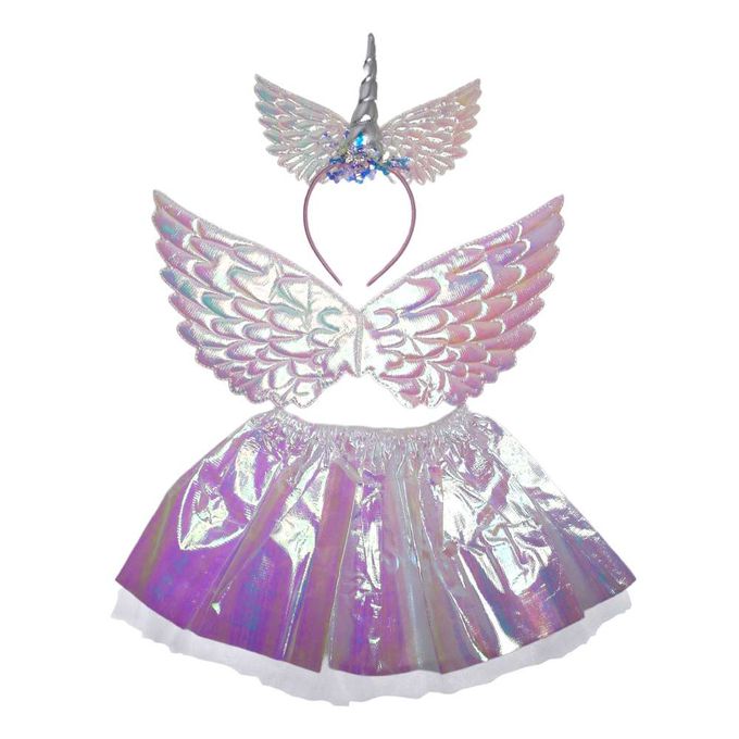 MODACore 摩達客 - 摩達客★萬聖派對變裝扮★兒童獨角獸翅膀精靈仙子裝三件組(髮箍/翅膀/裙子)★Cosplay