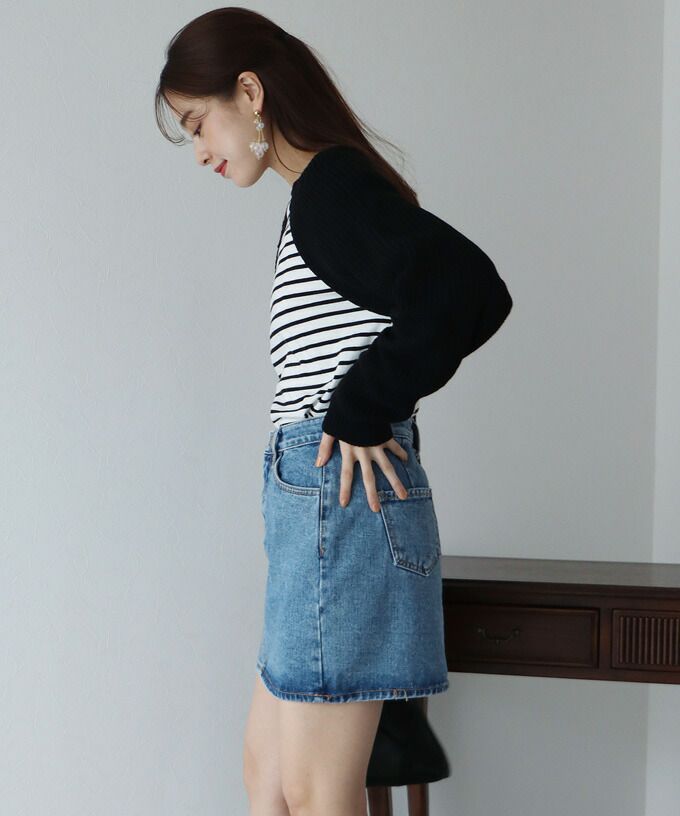 日本 BLUE EAST - 率性羅紋短版針織外套-白