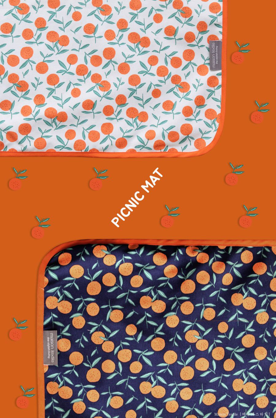 韓國 MAISONTEXTILE - 輕便攜帶防水野餐墊-彩色山丘