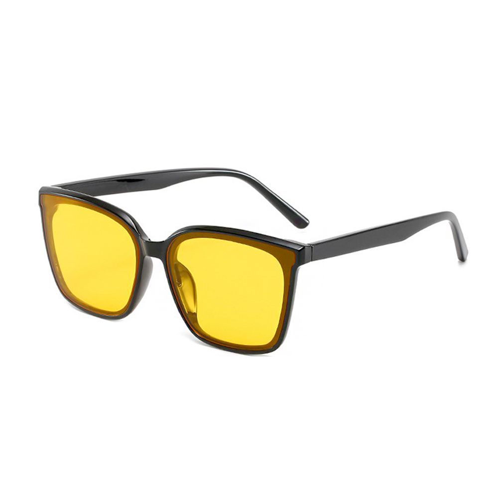 ALEGANT - 復古英國黃大方框防眩光墨鏡│UV400太陽眼鏡