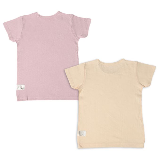 akachan honpo - 短袖圓領上衣2件組蓬鬆棉-獨角獸&蛋糕-紫色