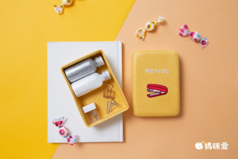 日本P+G design - 刺繡羊毛氈硬式掀蓋收納盒-膠帶