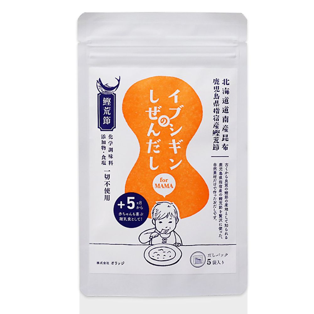 日本ORiDGE - 無食鹽昆布柴魚粉 湯包5入-5g/入
