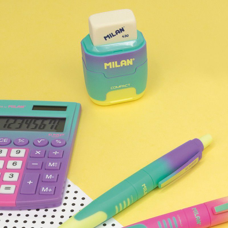 MILAN - COMPACT橡皮擦+削筆器-雲彩朵朵(4色隨機出貨)