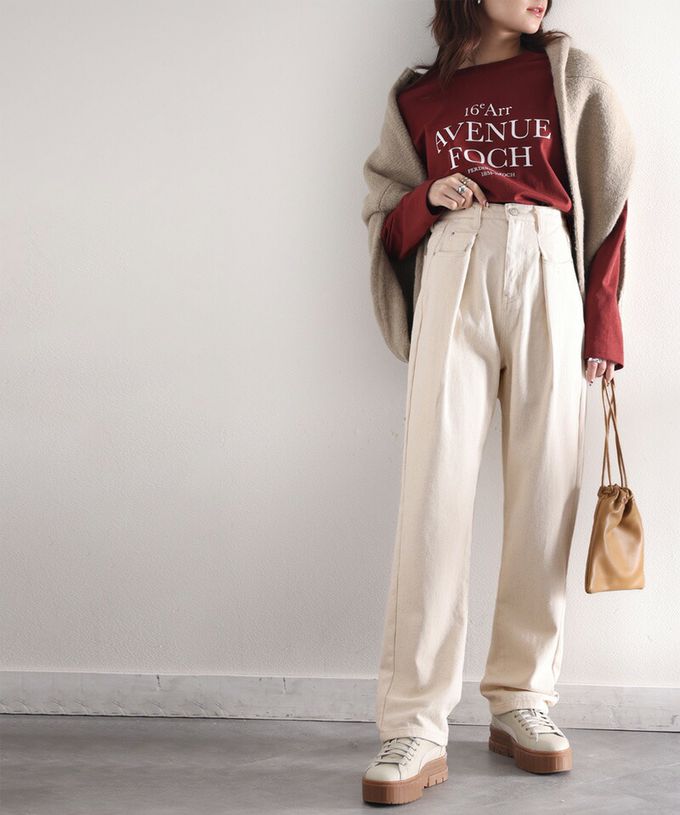 日本 Classical Elf - [熱銷NO.1] 舒適顯瘦打褶長褲-丹寧布-淺灰