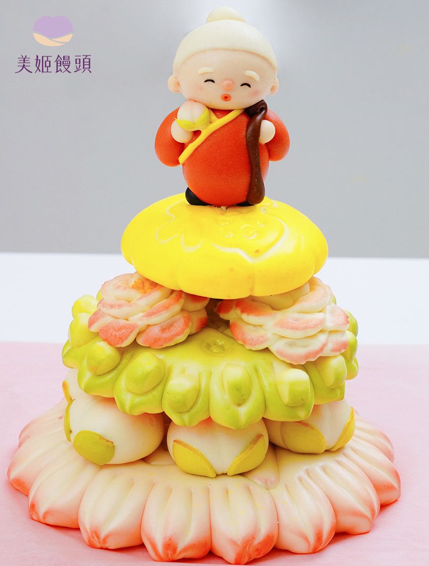 美姬饅頭 - 萬壽無疆祝壽鮮乳造型饅頭-1入-1000g/組