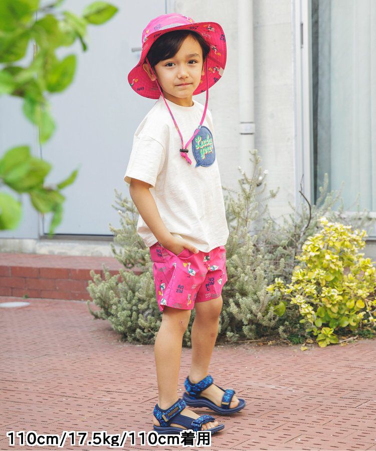 日本 BREEZE - 彩色標語短袖上衣-寶石藍