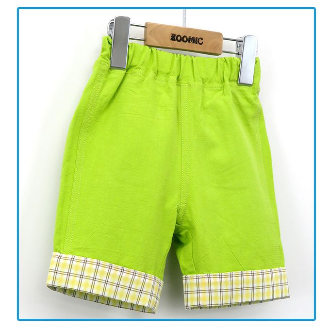日本 ZOOLAND - 光滑觸感夏季風童趣印花短褲-草綠