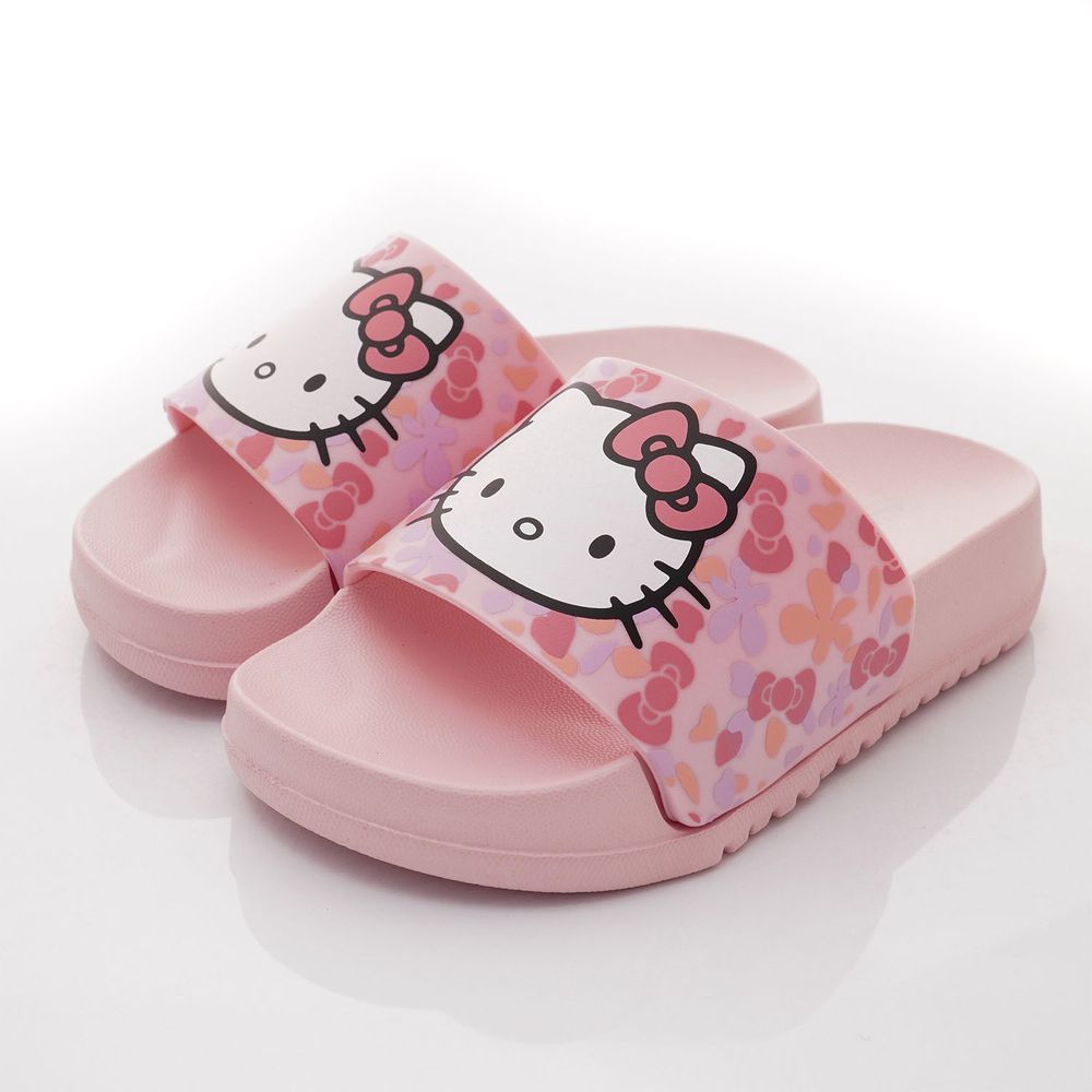 HELLO KITTY - 凱蒂貓休閒拖鞋-親子款(中小童款)-拖鞋款-粉色