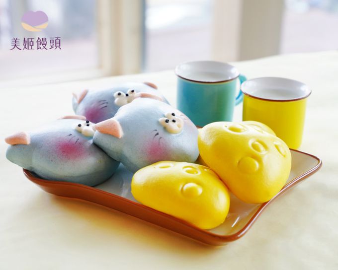 美姬饅頭 - 貓和起司鮮乳造型饅頭