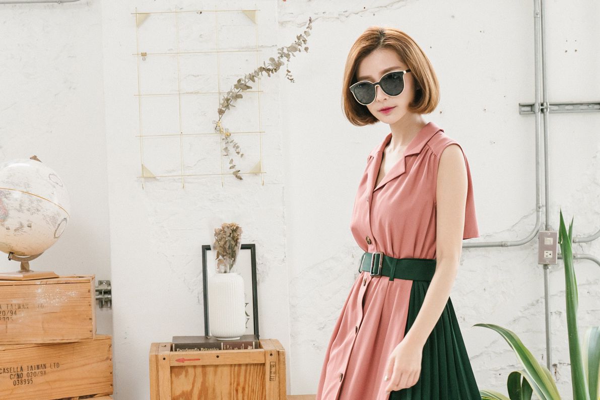 ALEGANT - 復古純黑香檳金邊貓眼寶麗來偏光墨鏡│UV400太陽眼鏡