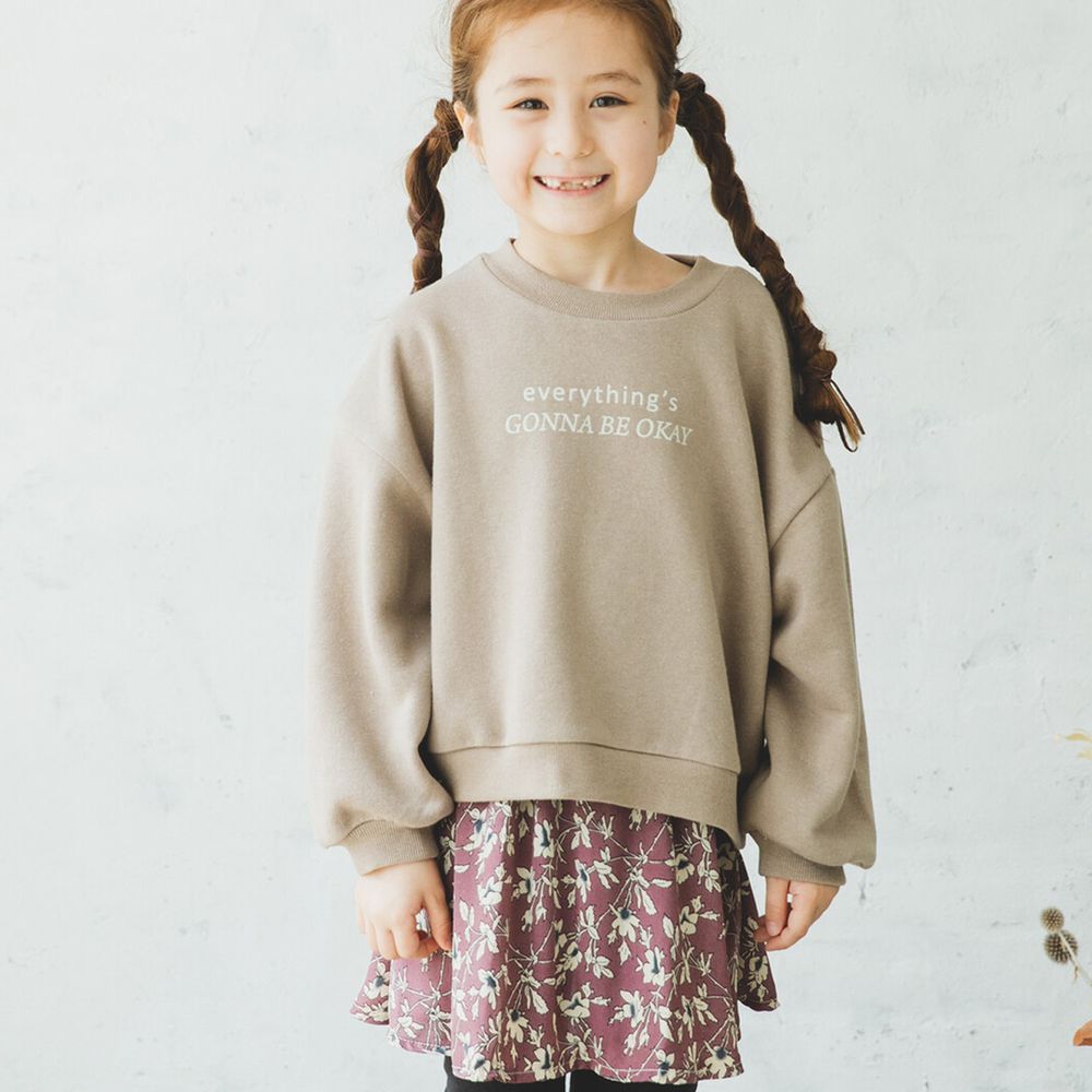 日本pairmanon 裏起毛寬鬆印花長t Okay 杏 媽咪愛