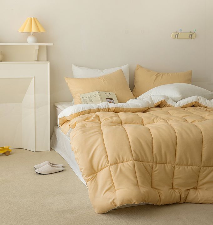 韓國 Maatila - 可水洗超細纖維桃皮感棉被(冬被)-香橙蒟蒻