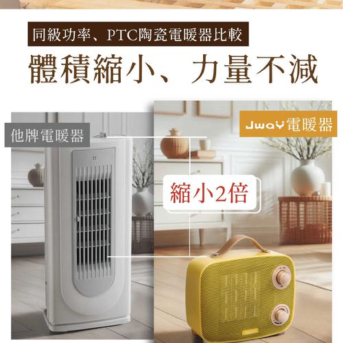 瞬熱溫控陶瓷電暖器-JY-CH411(白)/JY-CH412(黃)/JY-CH413(紅)