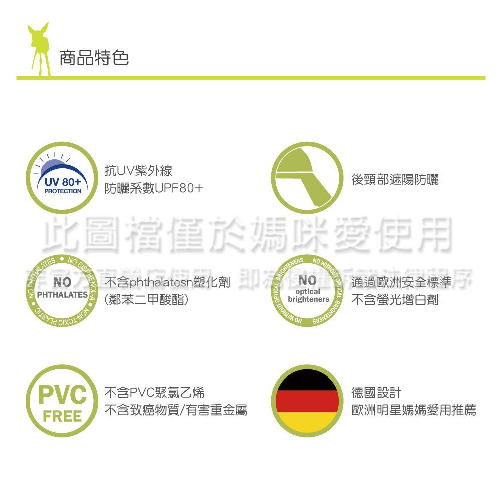 德國 Lassig - 嬰幼兒抗UV防曬遮頸帽-霧藍線條