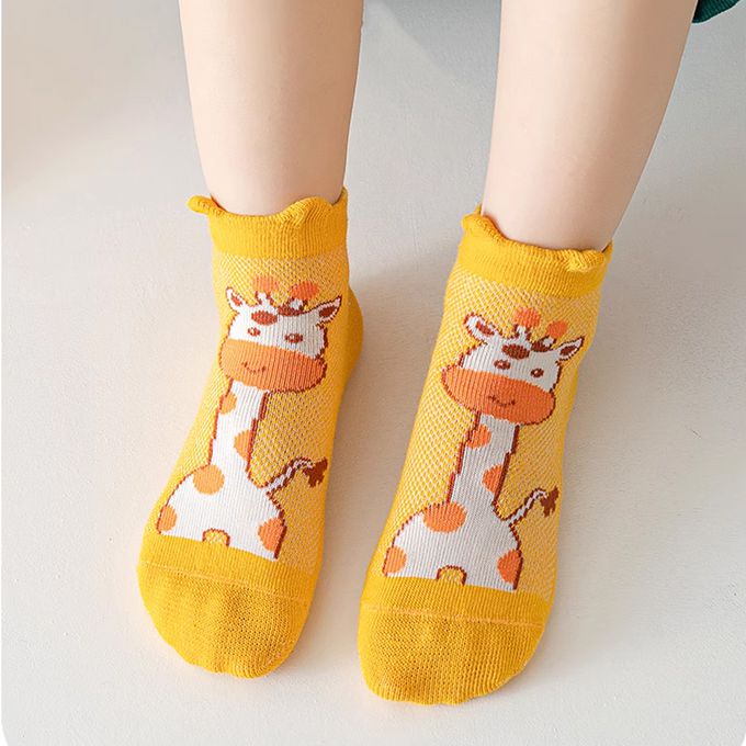 腳ㄚ子 - 幼/兒童透氣網眼襪 童襪 襪子 棉襪 兒童襪-Q萌長頸鹿