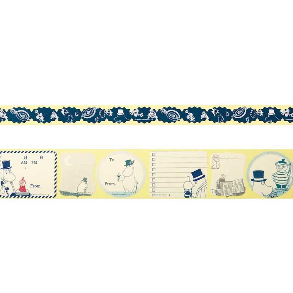 日本千趣會 - 日本製 moomin紙膠帶(留言板/蕾絲二捲不同寬度)-訊息備忘錄