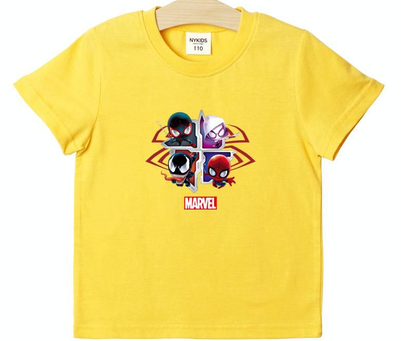 (韓製)正版復仇者聯盟 - 反光純棉T-蜘蛛人家族-黑