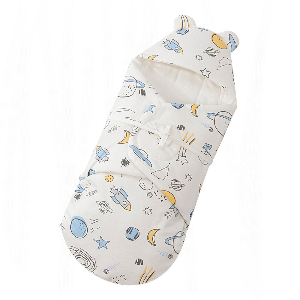 新生兒包腳睡袋 夾棉包巾 懶人包巾 抱被-漫步星空 (75x35cm)