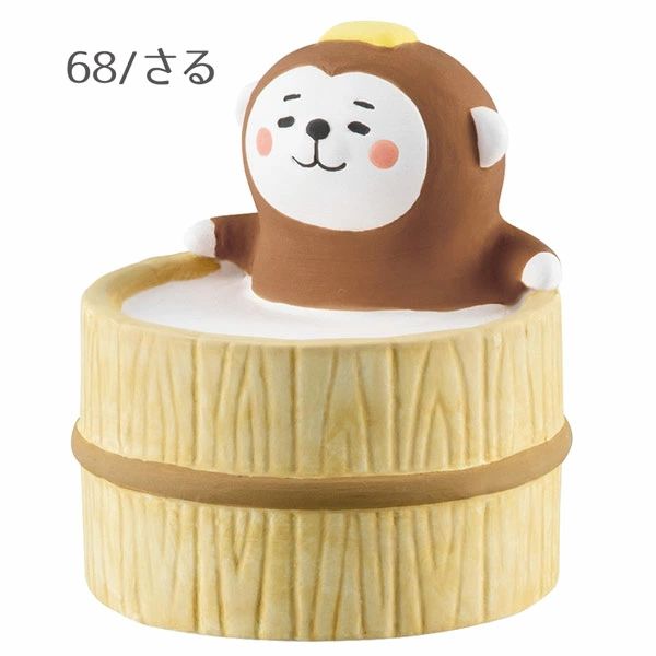 日本 DECOLE - 療癒精油陶土擴香石小公仔擺飾-冬日泡湯款-水豚 (約φ5.8x6.4cｍ)