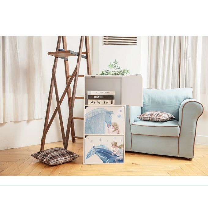 收納王妃 - 迪士尼 Disney【冰雪奇緣艾莎】三層收納櫃 三層三門櫃雙層櫃 收納櫃 木櫃 書櫃