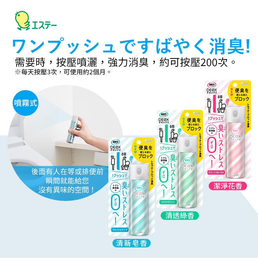 日本 ST 雞仔牌 - DEOX 浴廁淨味消臭力除臭放置型本體-清透綠香-6ml