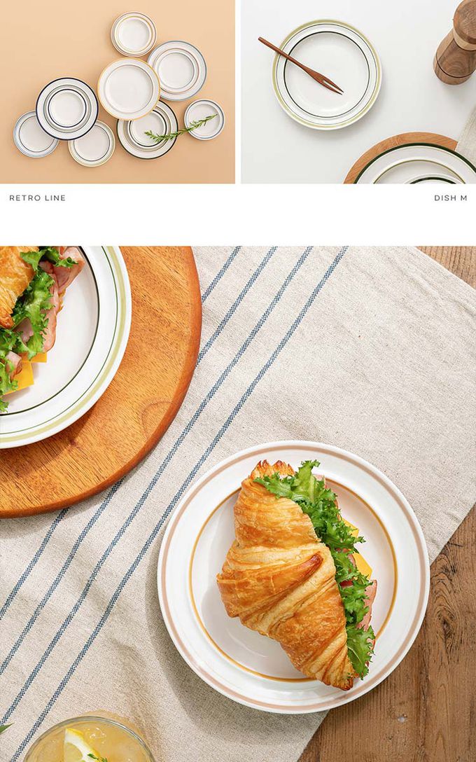 韓國 SSUEIM - RETRO系列極簡ins陶瓷碗盤6件組 (橘色)