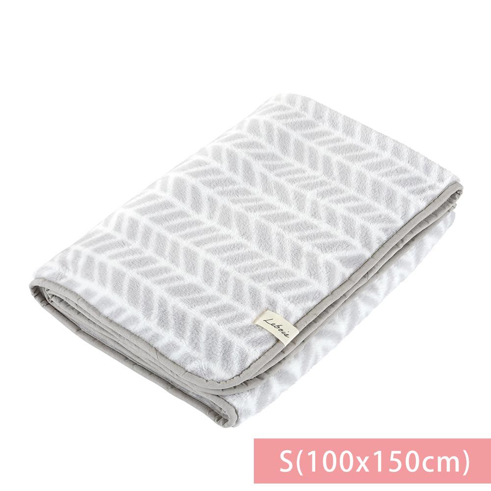 日本 DAIKAI - 極細纖維柔軟保暖毛毯/蓋毯-麻花編織-淺灰 (S(100x150cm))