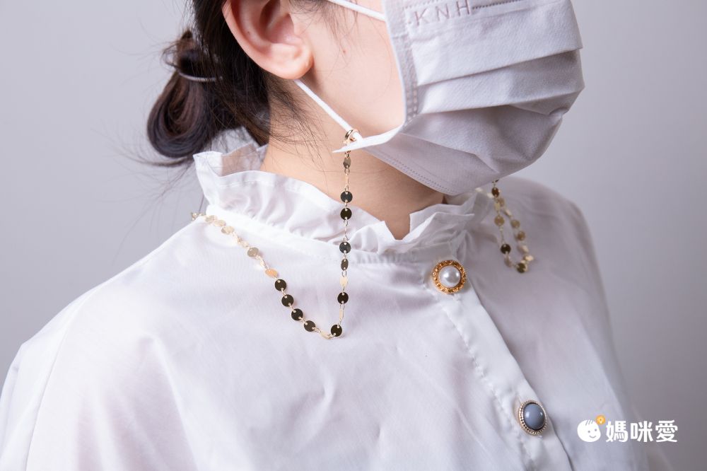 拉丁美洲低調奢華設計款金屬口罩項鍊/口罩鍊/掛繩/眼鏡掛鍊-金屬鏈-E-葉型鏈-60cm