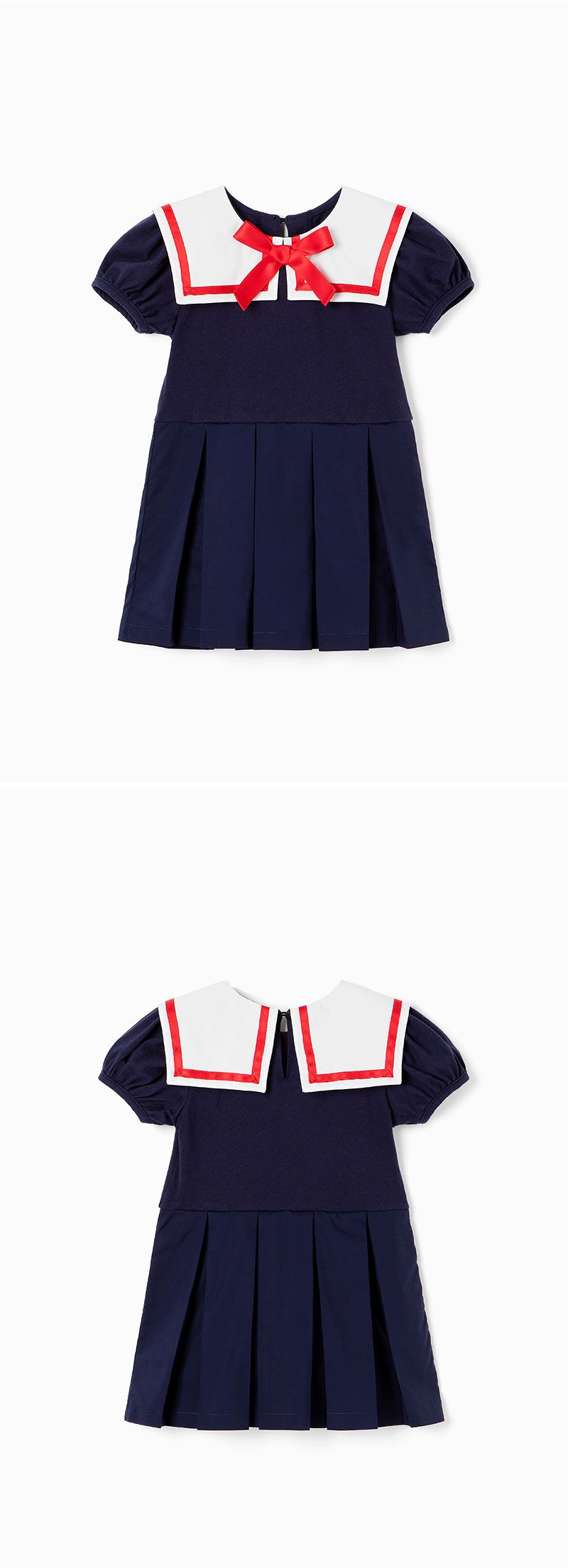 韓國 OZKIZ - 水手風打折洋裝