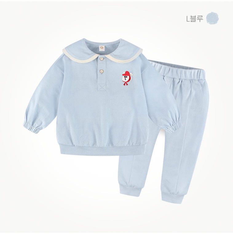 韓國 milk mile - 小熊運動服套裝-藍