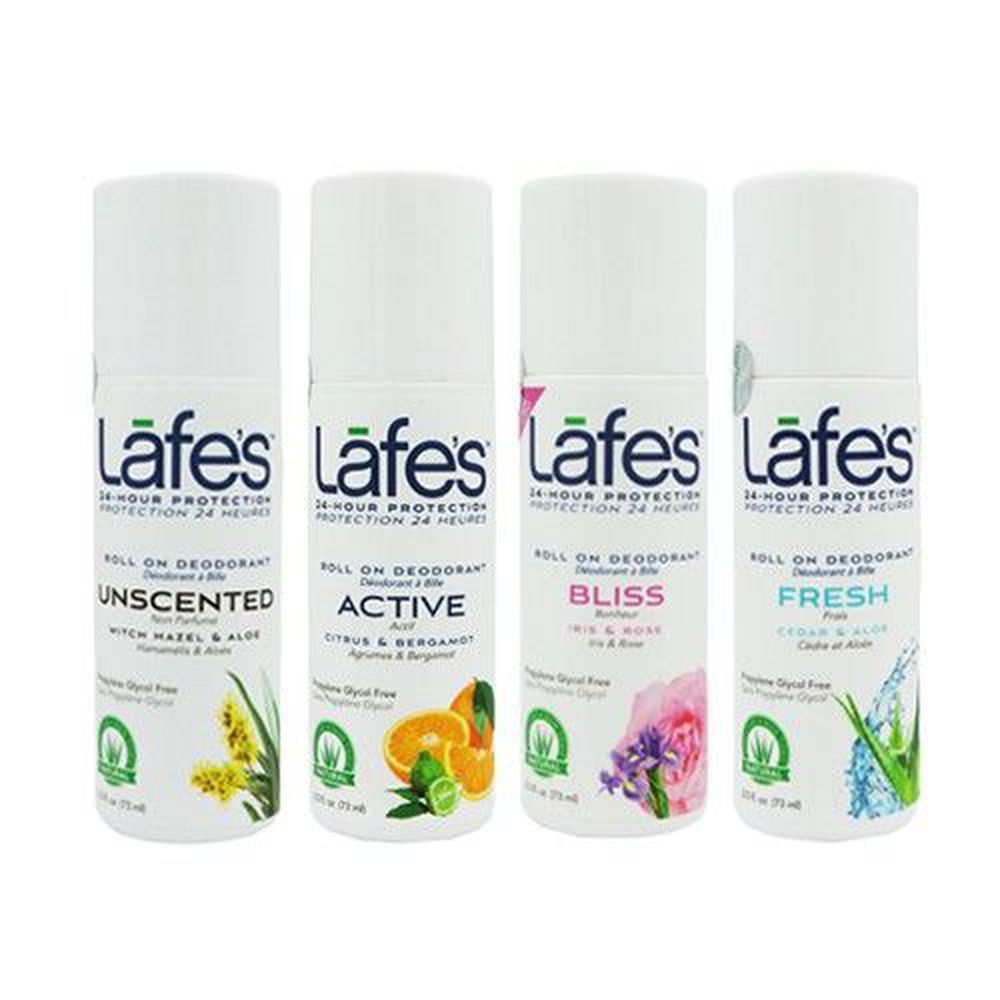 美國 Lafe's organic - 純自然體香劑四入組-無味+運動+粉嫩+鼠尾草