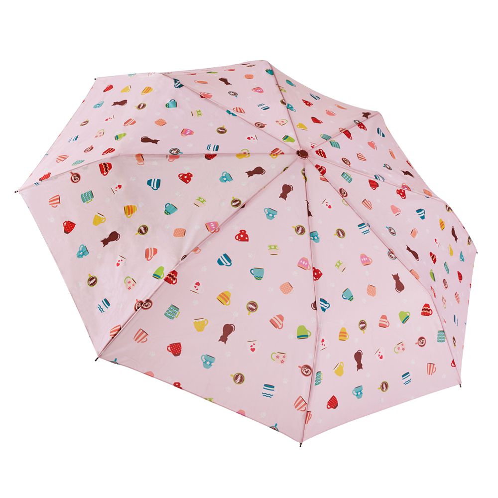 抗UV個人防回彈自動傘-粉漾午茶-315g