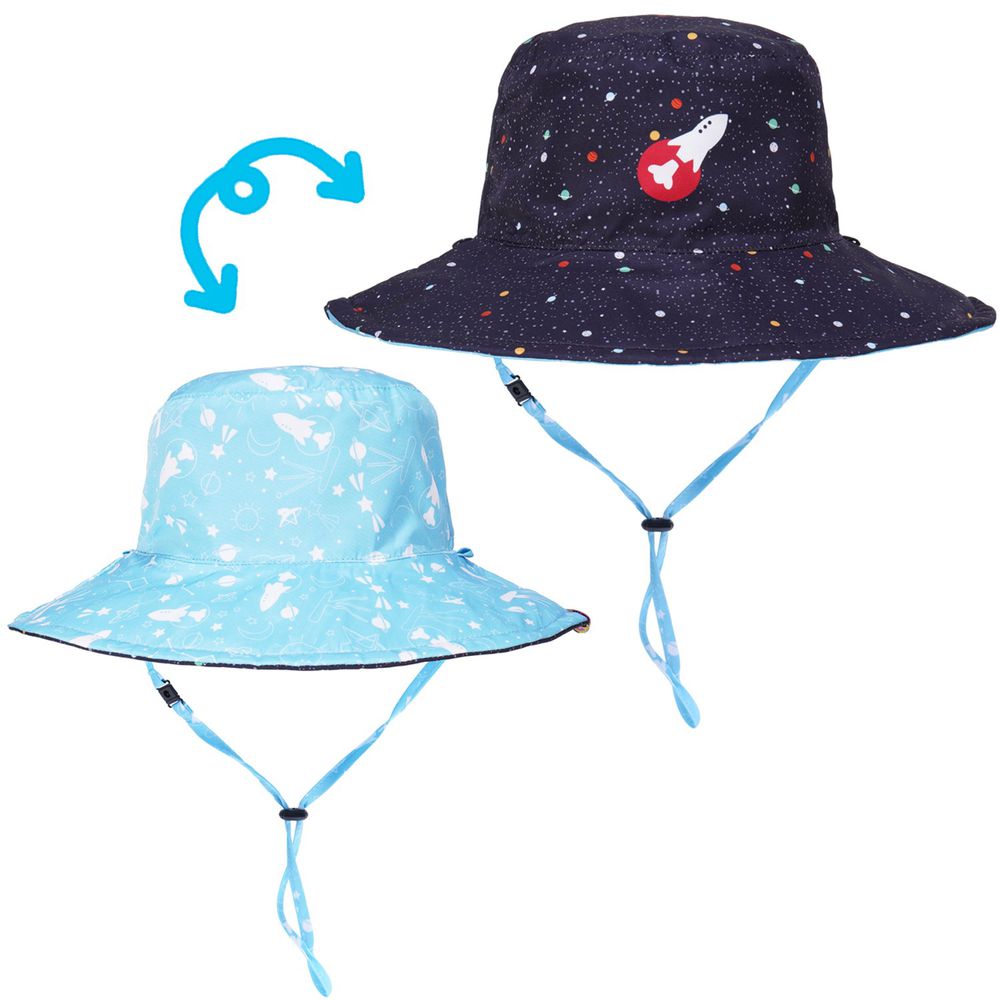 美國 Dabbawalla - 瓦拉帽-星空火箭雙面帽 (3-6歲(頭圍50-53cm）)