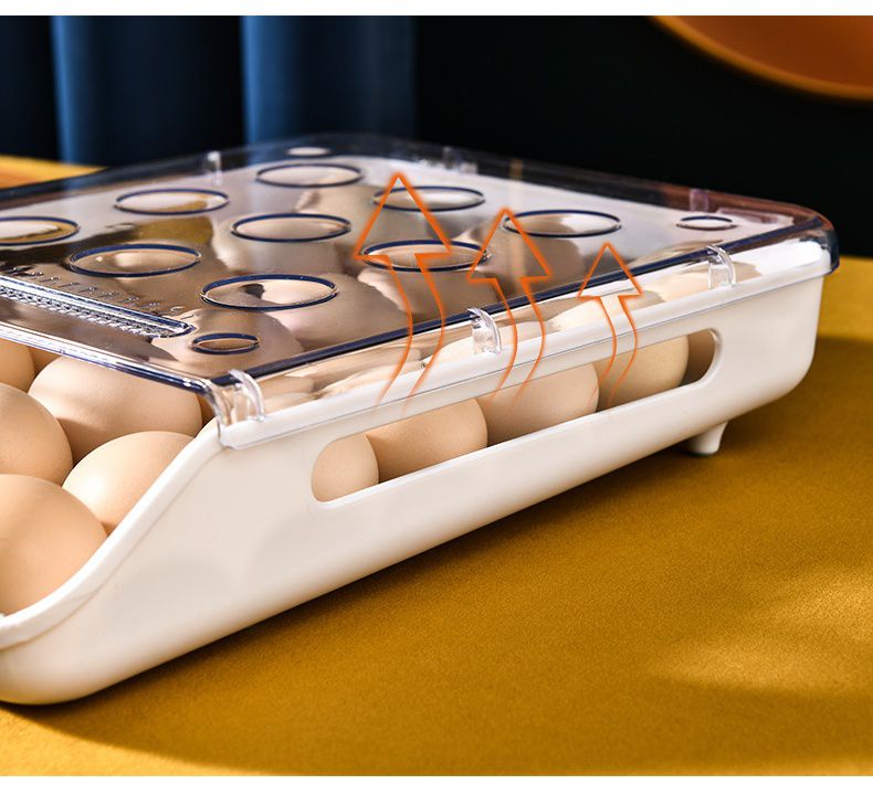 滾蛋式雞蛋收納盒-灰色 (33x23.5x7.5cm)
