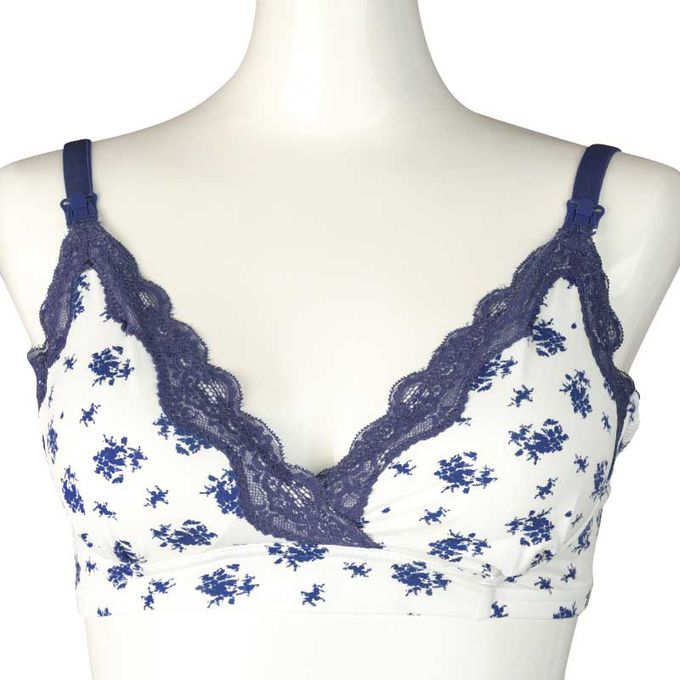 akachan honpo - 自然服貼胸罩-羅紋-深藍色