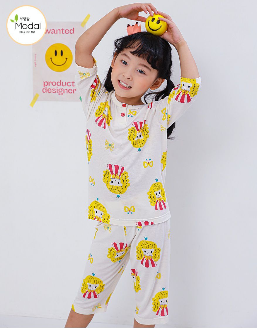 韓國 Ppippilong - 莫代爾7分袖家居服-金髮公主