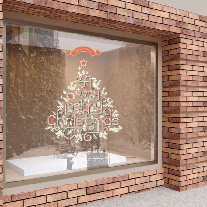 JB Design - 時尚壁貼-DD3432英文聖誕樹-2入 (40cm*30cm)