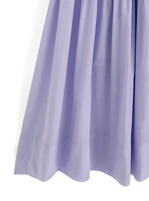 日本 GRL - 純棉花蕾絲滾邊修身長裙-奶茶棕 (M)