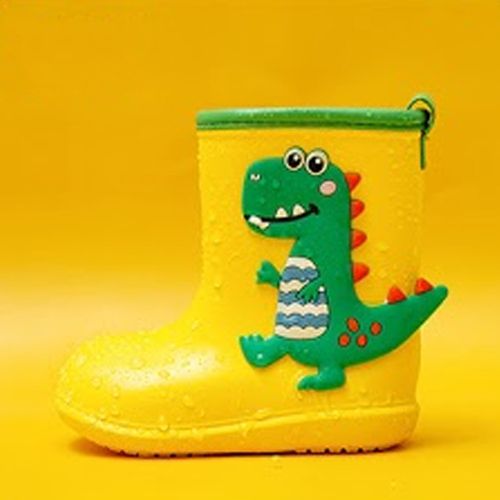 Cheerful Mario - 兒童雨鞋-黃色恐龍