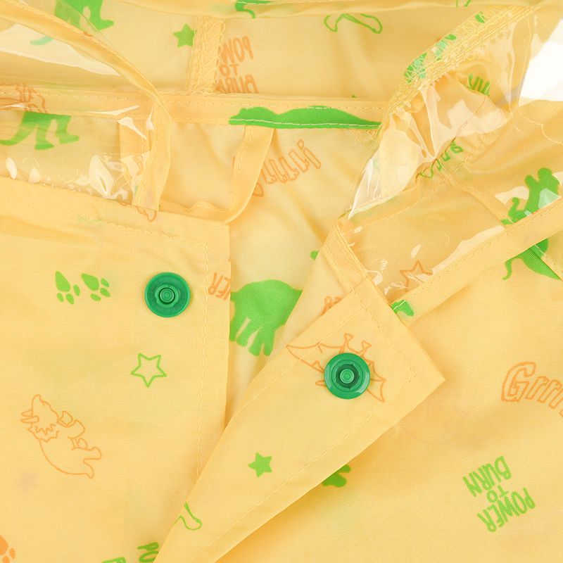 akachan honpo - 短斗篷式雨衣-恐龍-黃色 (80~95cm)
