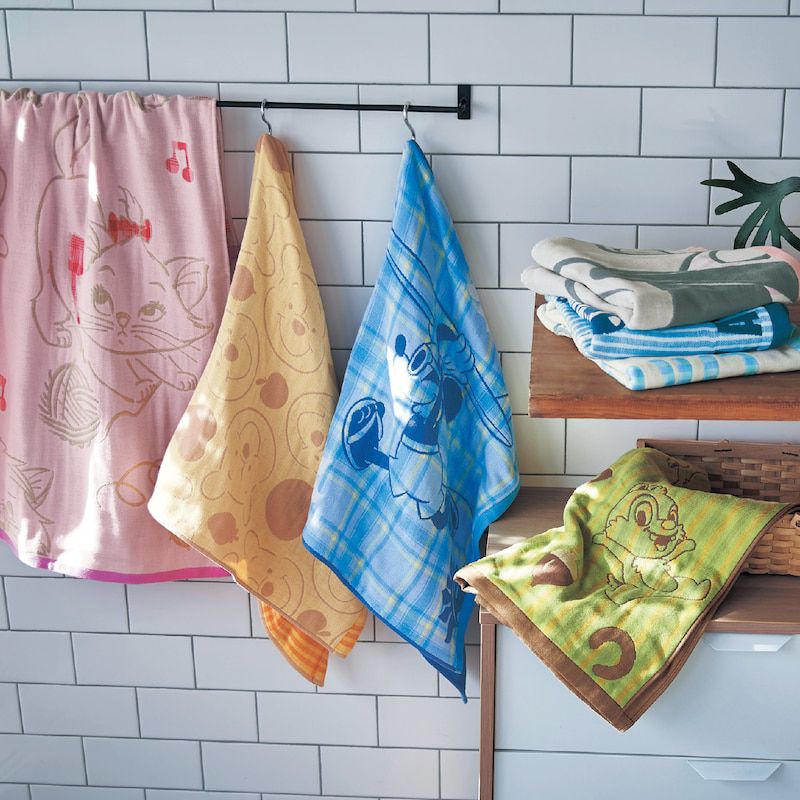 日本千趣會 - 日本製 迪士尼純棉三重紗今治浴巾-瑪麗貓-粉紅 (60×100cm)