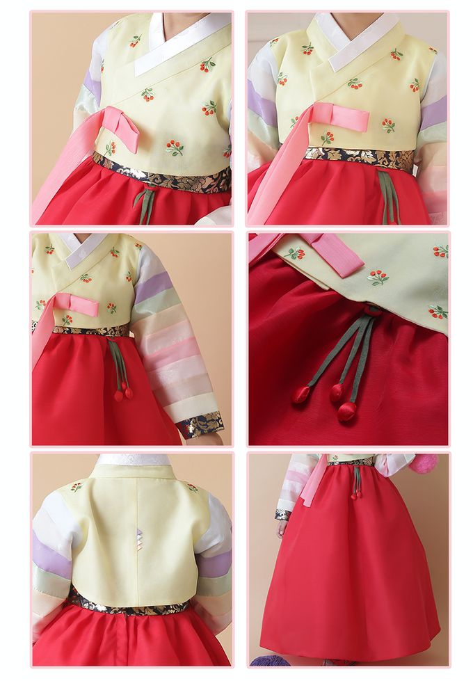 韓國 yedam - 女寶韓服-PREMIUM-鵝黃X紅