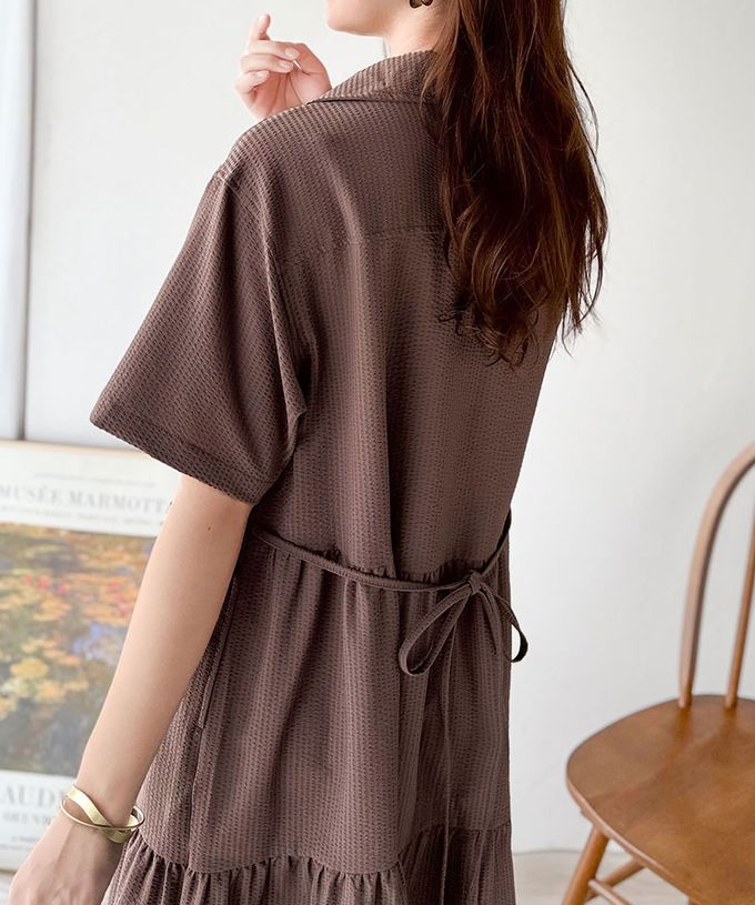 日本 Classical Elf - 簡約logo運動風半拉鏈短袖洋裝-象牙