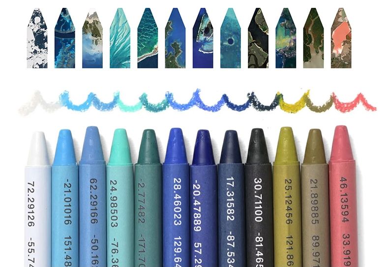 日本文具代購 - 日本製 Satellite Crayon Project 海+山蠟筆組-12色+12色-沒有名字的顏色